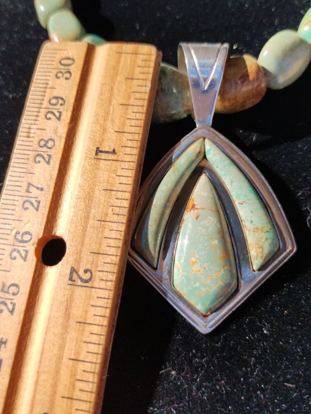 Jay King DTR Turquoise 925 Sterling Silver Pendant Beaded Chunky Necklace - Picture 4 of 10